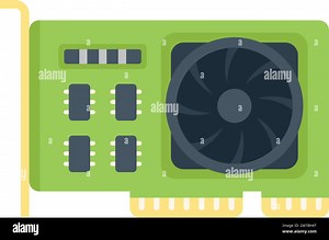 Gpu card cooler icon flat vector. Cpu chip. Hardware display isolated Stock Vector Image & Art - Alamy