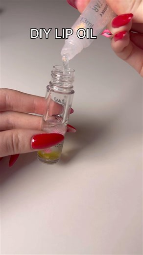 DIY LIP OIL 🫦 #lipstick #makeup #diy #lipgloss #lipbalm #asmrsounds
