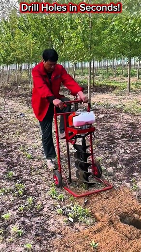 Powerful Earth Auger Machine – Fast Tree Planting Hole Drilling Tool.