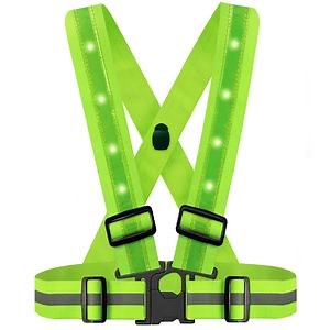 [Hot Item] Light up Vest Runners Night Walking USB Rechargeable, up to 11 Hrs Light with Adjustable Waist/Shoulder LED Reflective Running Vest Gear