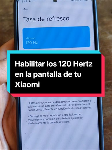 Habilitar 120 Hertz en tu pantalla Xiaomi