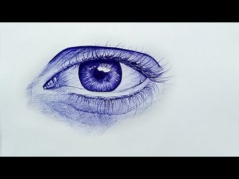 How to draw realistic eye with Pen | for beginners