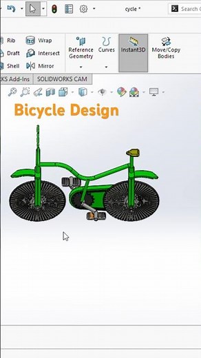 👉 “SolidWorks Bicycle 3D Model #shorts”