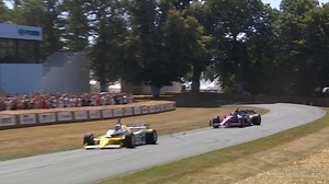 19K views · 254 reactions | It was incredible to see the very best of Alpine's incredible racing history at #FOS 2025, as the 2023 #Alpine A523 was joined on the #FOS Hill by the race-winning 1979 #Renault RS10. After an informal drag race off the start line, the pair ran side-by-side to the chequered flag as part of our brilliant Ultimate #F1 grid moment. Were you sat trackside to see these two French icons of motorsport in action? | Goodwood Festival of Speed | Facebook