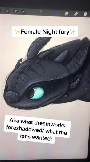 Drawing Female Night Fury OC with Light Fury - HTTYD Fanart