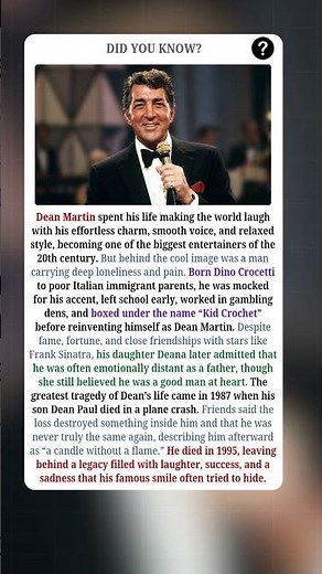 The Hidden Sadness Behind Dean Martin’s Smile