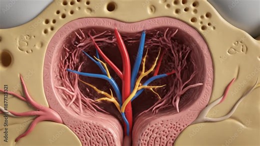 Dental Anatomy Animation Showing Tooth Structure, Blood Vessels, and Nerve Supply in Detail