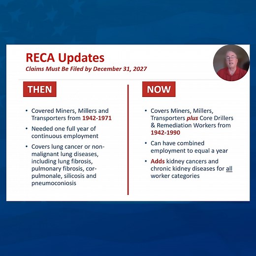 You may have heard that the Radiation Exposure Compensation Act (RECA) was recently expanded to cover more workers like core drillers and remediation workers. Find out if you're eligible by watching our complete video here [ve link] | Cold War Patriots