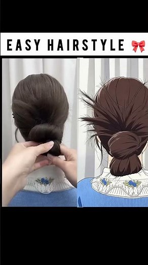 Elegant Sleek Low Bun Hairstyle | Simple & Chic Hair Tutorial🎀#hairbun #styleguide #hairtutorial