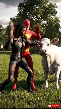 Spider Man Saves Cow 🐄 | Hero Cow Rescue Story | 3D Animation #animals #spiderman