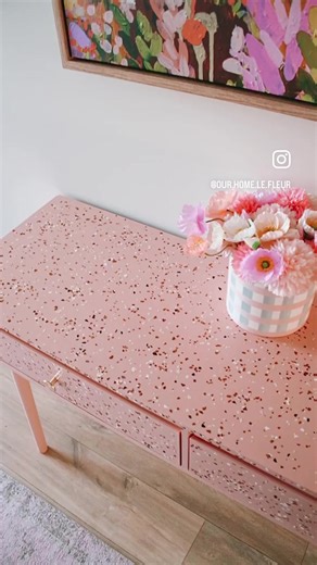 DIY Terrazzo Console Table Transformation with Kmart Paint Chips