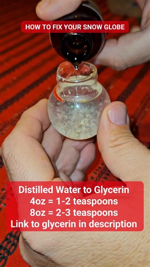 How to fix your #Christmas #snowglobe Amazon link to Vegetable Glycerin https://amzn.to/48Uw4z9 | Holidaypages4u