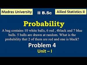Statistics II | Unit 1 | Probability | Madras university