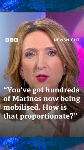 “There are about 500-800 protesters. You’ve got hundreds of Marines now being mobilised. How is that proportionate? “It’s proportionate to the level of chaos” Victoria Derbyshire challenges Republican Congressman Mark Alford on President Trump’s response to the LA protests. #Newsnight | BBC Newsnight