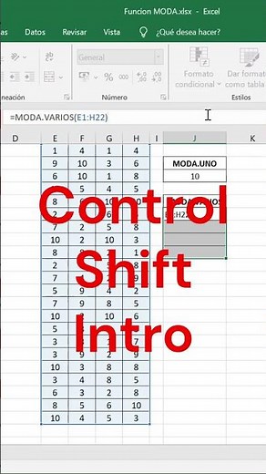 ¿Cómo usar MODA.UNO y MODA.VARIOS en Excel? Rápido y sencillo #excelavanzado