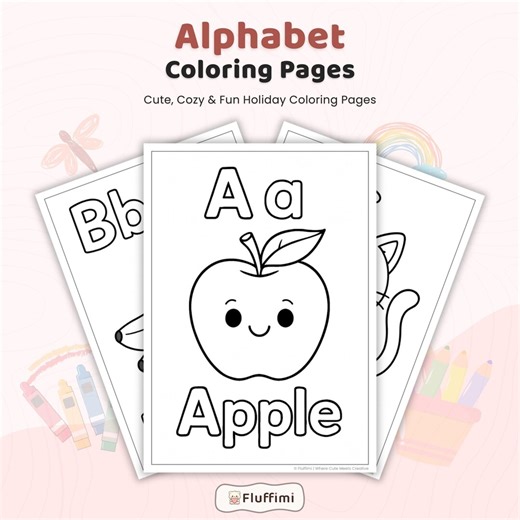 26 Alphabet Coloring Pages, ABC Coloring Pages for Kids, Letter Coloring Pages A to Z, Preschool Alphabet Coloring Sheets Printable - Etsy