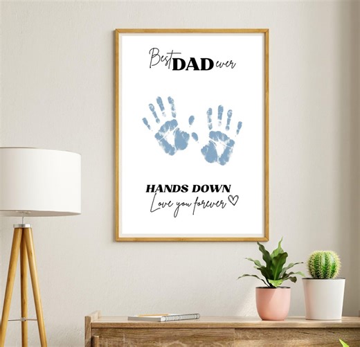 Father's Day Printable, Handprint Art, Fathers Day Gift, Fathers Day Handprint Art Activity Page, Baby Keepsake Art - Etsy