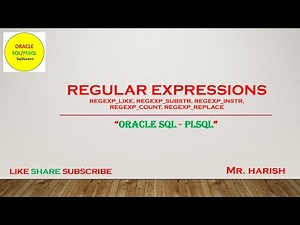 Oracle Regular Expressions - REGEXP(like, substr, instr, count, replace)