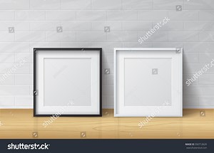 Realistic White Black Blank Picture Square Stock Vector (Royalty Free) 350712629 | Shutterstock