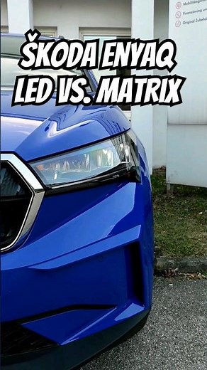Škoda Enyaq SUV LED Scheinwerfer vs. Matrix Licht Test Review