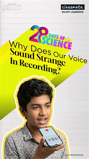 Ever wondered why your voice sounds totally different when you hear it played back? 🎤😲 When you speak, you hear your voice through both air and bone conduction, which adds a deeper, richer resonance. But a recording only captures the sound traveling through the air, stripping away those internal vibrations. Welcome to the #28DaysOfScienceOfYou. Drop a "🫠" if you still can't get used to how you sound on camera! 🧠✨ . . . #28Daysofscience #classmate #learnwithclassmate #enjoylearning #trivia #s