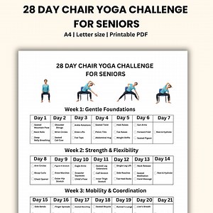 Chair Yoga Challenge: 28-day Printable Guide for Seniors - Etsy Australia