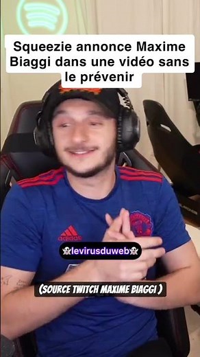 Squeezie annonce Maxime Biaggi dans une vidéo sans le prévenir #squeezie #maximebiaggi #shorts