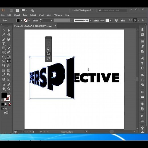 ทำตัวหนังสือเปอร์สเปคทีฟ | Illustrator Tutorial #Shorts