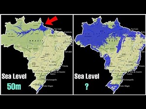 BRAZIL Flood Map/Elevation Map | Sea Level Rise (0 - 3000m)