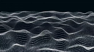Download Abstract dynamic particle wave of lines. Futuristic glowing particle lines digital background for free