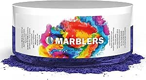 MARBLERS Blue Mica Powder Colorant [Noble Blue] 1oz (28g) | Cosmetic | Epoxy Resin Pigment | Dye | Non-Toxic, Vegan, Cruelty-Free | Lip Gloss, Nails, Body Butter | Bath Bomb, Candle & Soap Making