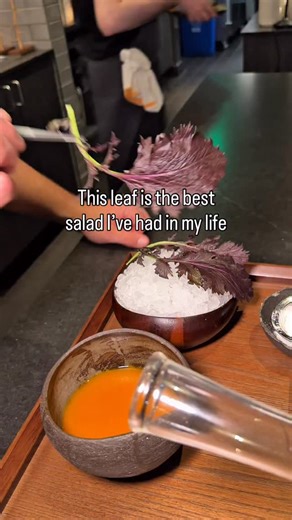 This leaf is the best salad I’ve had in my life - from 📍Seline’s tasting menu in Santa Monica CA | The Dining Dolls