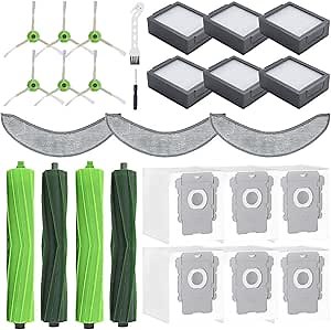 25 Pack Replacement Parts Compatible with iRobot Roomba Combo 10 Max,Combo j9+,Combo j7+/Plus Vacuum (Only Combo series), 2 Brushes+3 Mop Pads+6 Filters&Side Brushes&Bags