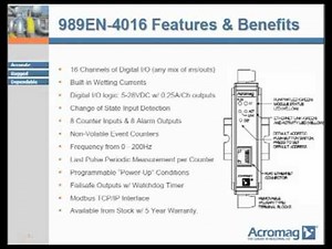 Acromag Overview: 989EN: Ethernet Discrete I/O Modules with Counter/Timers
