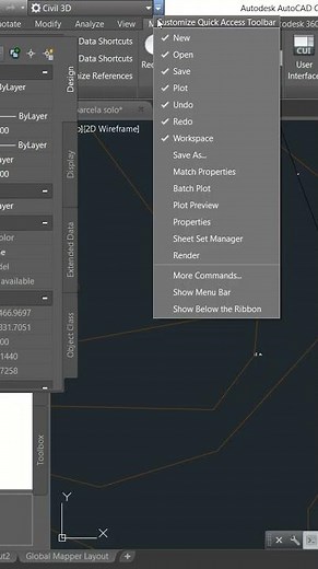 AUTOCAD CIVIL 3D How to recover and put the command bar, toolbar and menus.