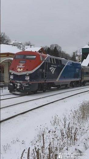 Amtrak Phase 7 P42C In The Snow (Peekskill, NY) #shorts