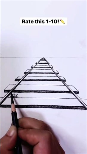 Easy Perspective Drawing: Railway Track for Beginners‪@FarjanaDrawingAcademy‬ #short#perspective