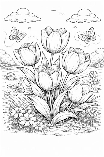Spring Coloring 30 Pages Bundle for Kids and Adults, Animals Flowers Garden (PDF Download) - Etsy