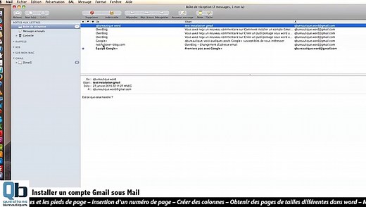 Comment installer simplement un compte Gmail sur Mail