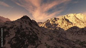 loop rotate camera above mountains