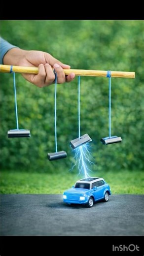 #viralvideo 3 Magnets vs One Car Experiment | Escaped Twice, Trapped by the Last Magnet #shorts