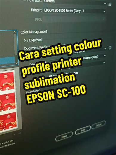 Cara setting colour profile pada printer supaya nampak sama. #sublimation #tutorial