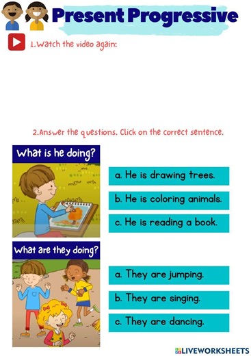 Affirmative Present Progressive worksheet
