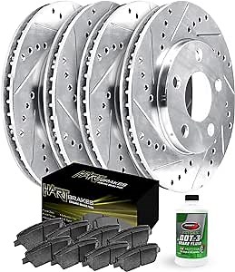 Hart Brakes Front Rear Brakes and Rotors Kit |Front Rear Brake Pads| Brake Rotors and Pads| Ceramic Brake Pads and Rotors |fits 2019-2021 Ford Ranger