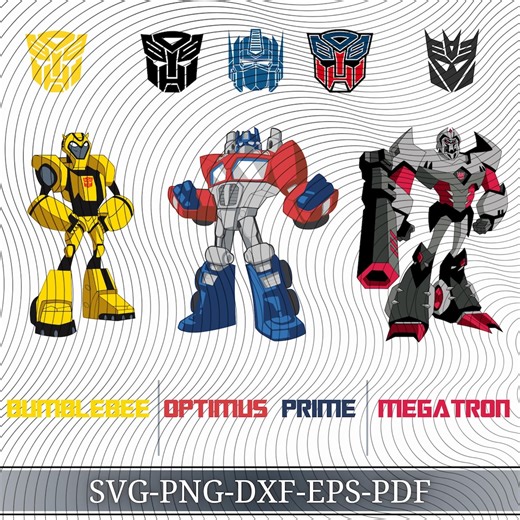 Transformers Svg Png Bundle, Optimus Prime, Bumblebee, Megatron, Autobots, Decepticons, Logo Mask Face Designs for Cricut Sublimation - Etsy