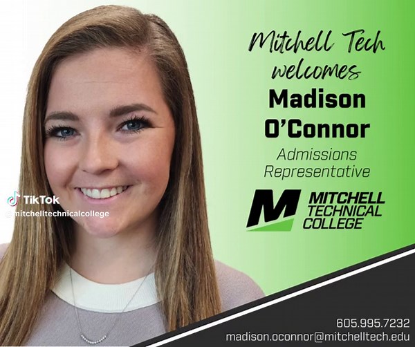 #MitchellTech welcomes Madison O'Connor to the #MTCAdmissions team! #BeTheBest