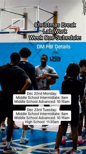 Jeremy Murphy on Instagram: "🚨CHRISTMAS BREAK LAB WORK WEEK ONE SCHEDULE: Dec 22nd Monday: Middle School Intermidiate: 9am Middle School Advanced: 10:15am Dec 23rd Tuesday: Middle School Intermidiate: 9am Middle School Advanced: 10:15am High School: 11:30am Dec 24th Christmas Eve TBH “Separation!” DM for details and to get on the schedule 📝 Limits spots 💯📈☑️ @1309athletics #separation #nodaysoff💪 #schedule #weekone"