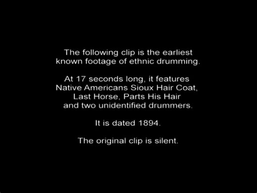 Rare and old footage of Native American drumming from 1894 Music...