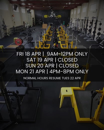  EASTER HOURS ✨ The gym will be open from 9am-12pm on Good Friday,...