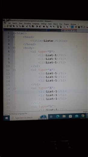 lists in html #html #coding #programming #shorts
